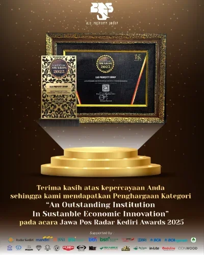 Tahun 2025 : Meraih Penghargaan “Juara 3 Kategori Perumahan Komersil” Pada acara REI Kediri Property Expo 2025 at Kediri Town Square.